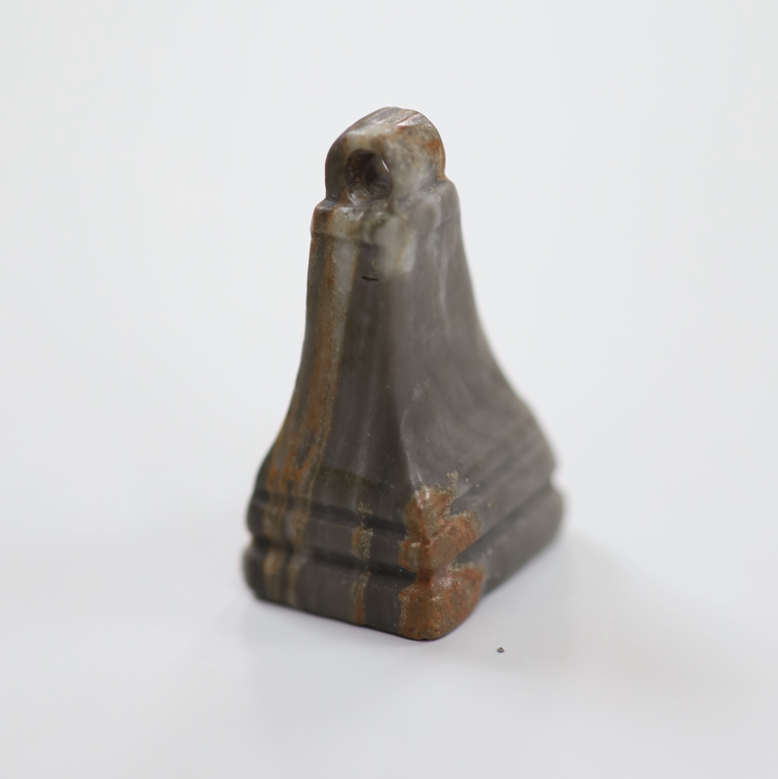 A antique agate seal, carved with the initials J.J.?, 33mm.